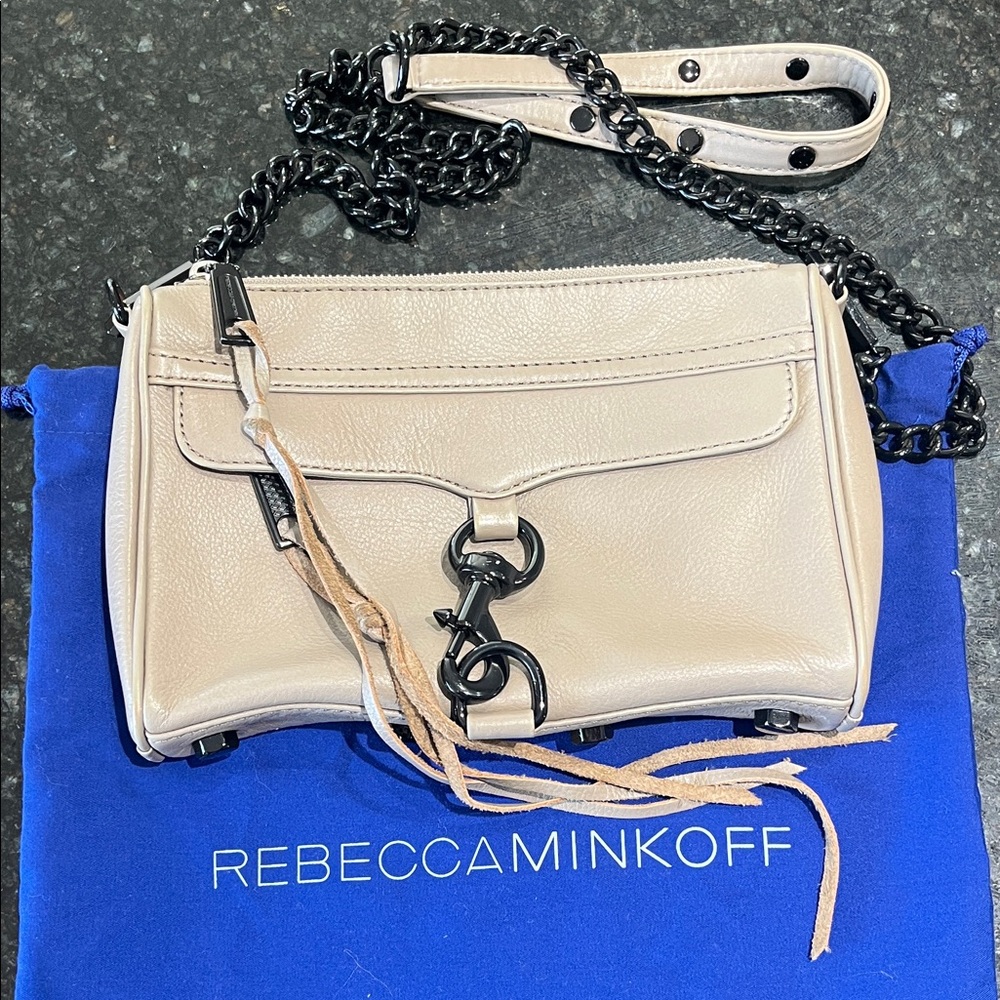 Rebecca Minkoff Mini MAC Pewter Leather Crossbody Bag